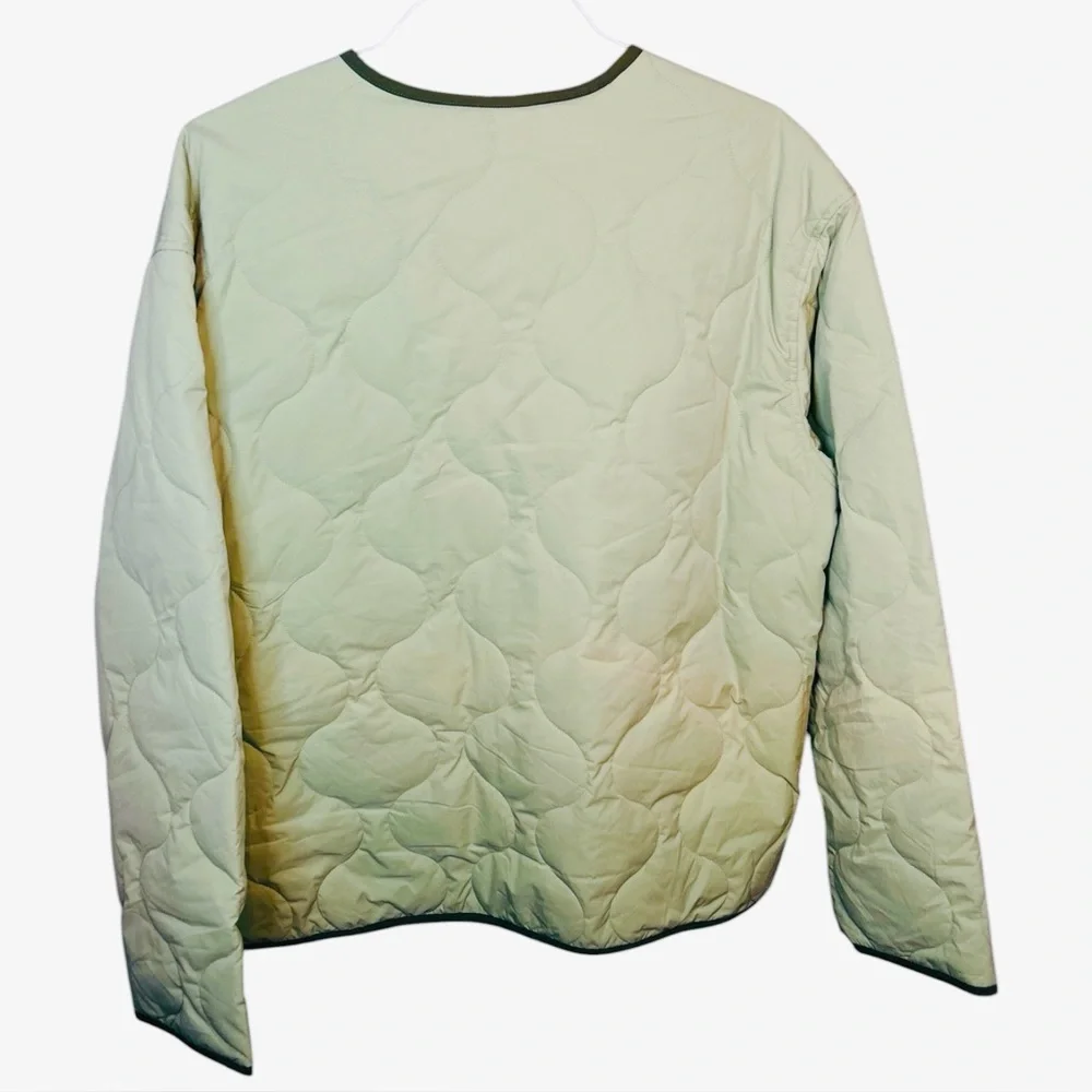 Original Use Quilted Snap Jacket XL Light Olive Green Minimalist Recycled Poly